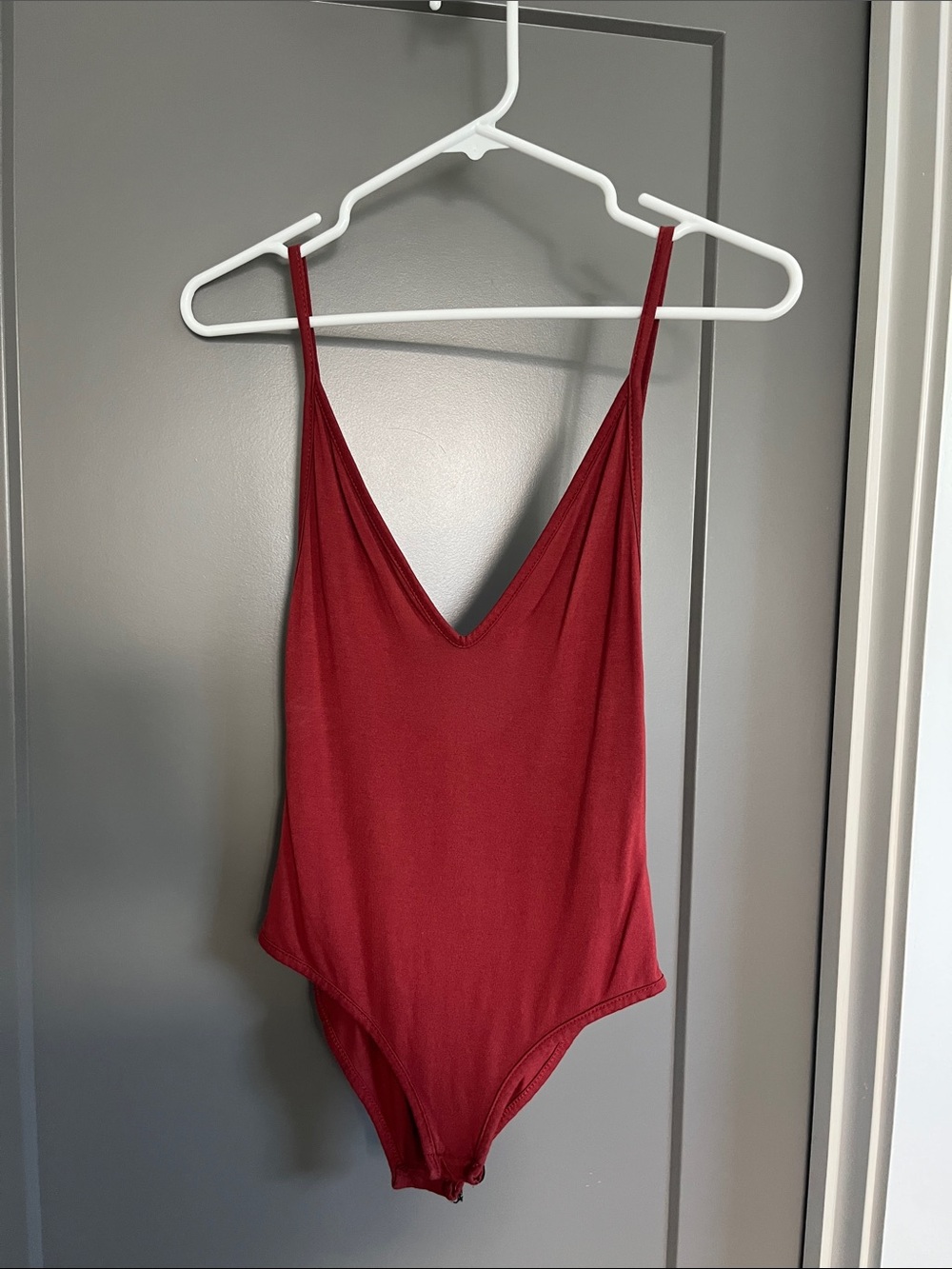 Red Spaghetti Strap Bodysuit